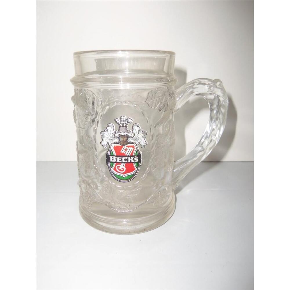 Becks Beer Glass Mug Grapevines -041323